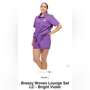 TomBoyX Breezy Woven 2-piece Lounge Set 2X Bright Violet